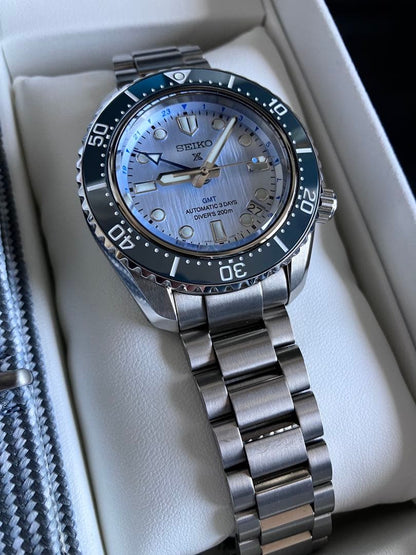 SEIKO Prospex GMT Diver 6R54 Ice Blue 110th Anniversary #QYIFZE