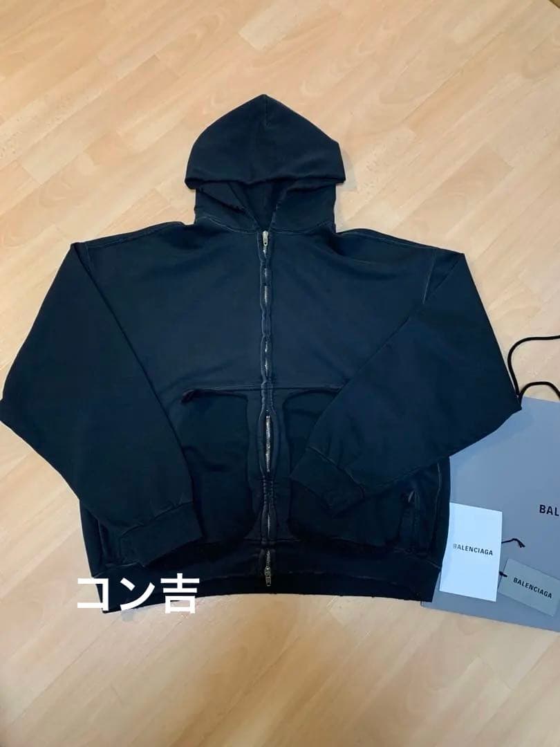 Balenciaga tape-type zip-up hoodie, size S #QY0G45