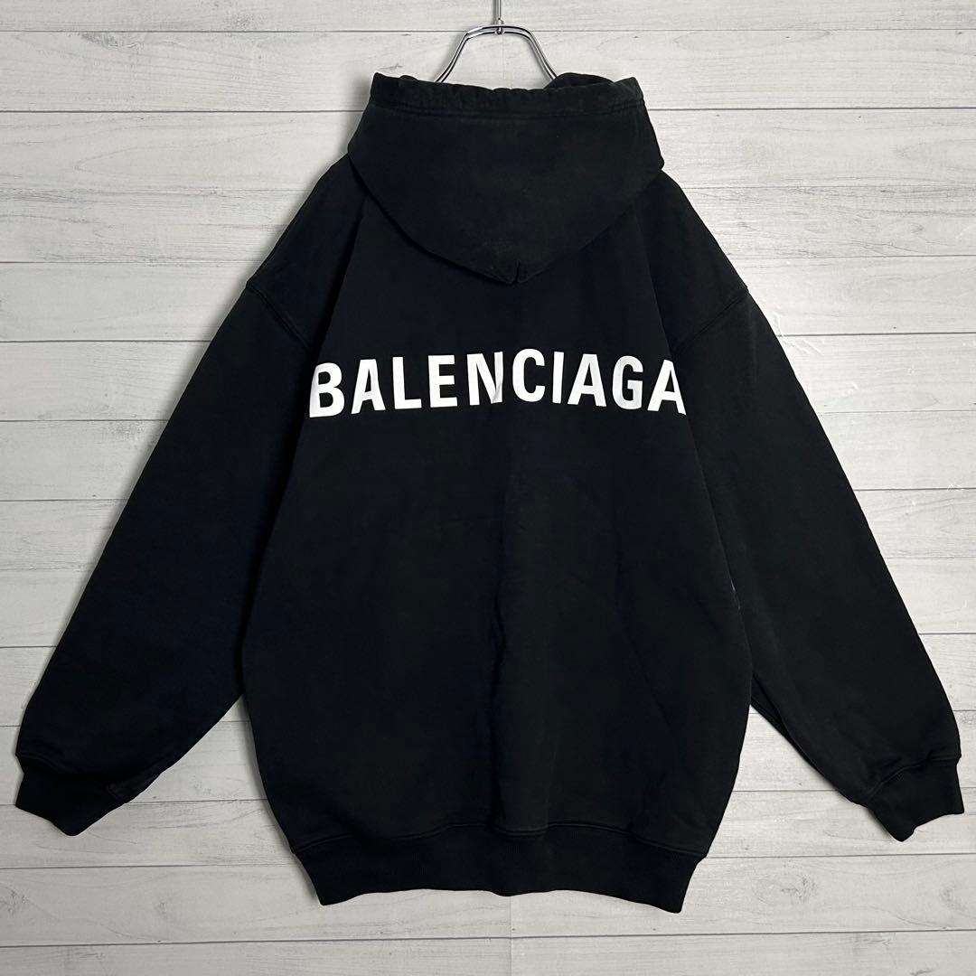 Balenciaga Back Logo Hoodie Pullover Hoodie Black #QY2LD3