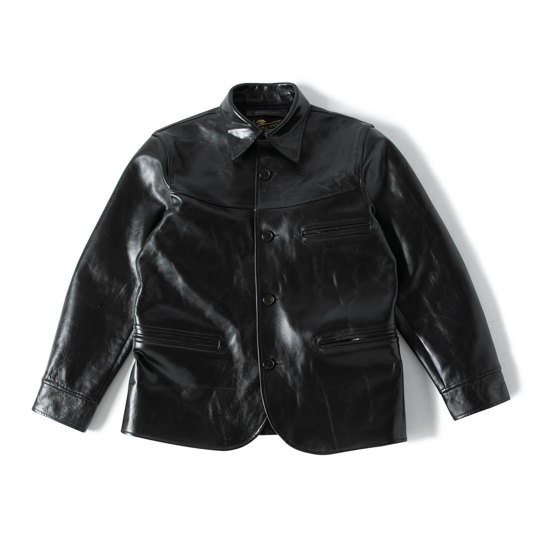 New for 25AW: Brown Horsehide Leather Car Coat, Size L #QYBKOX