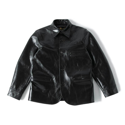 New for 25AW: Brown Horsehide Leather Car Coat, Size L #QYBKOX