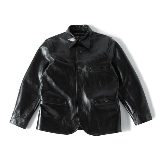 New for 25AW: Brown Horsehide Leather Car Coat, Size L #QYBKOX