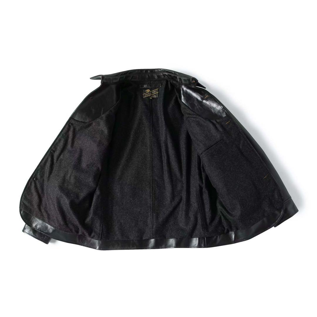 New for 25AW: Brown Horsehide Leather Car Coat, Size L #QYBKOX