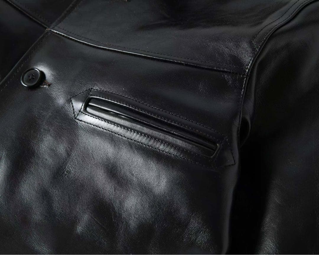 New for 25AW: Brown Horsehide Leather Car Coat, Size L #QYBKOX
