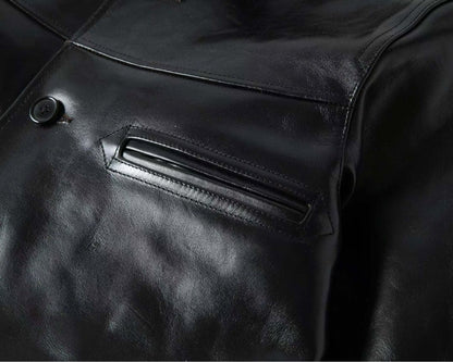 New for 25AW: Brown Horsehide Leather Car Coat, Size L #QYBKOX