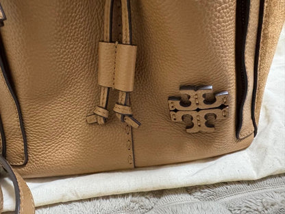 Tory Burch Beige Leather Suede Tote Bag Shoulder Strap #QYEE2R