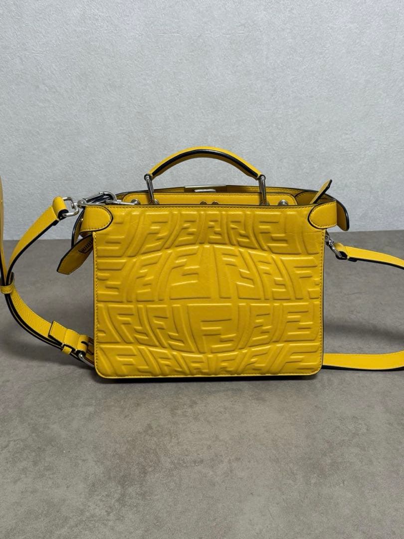 FENDI Peekaboo Mini Yellow Handbag #QY69QV