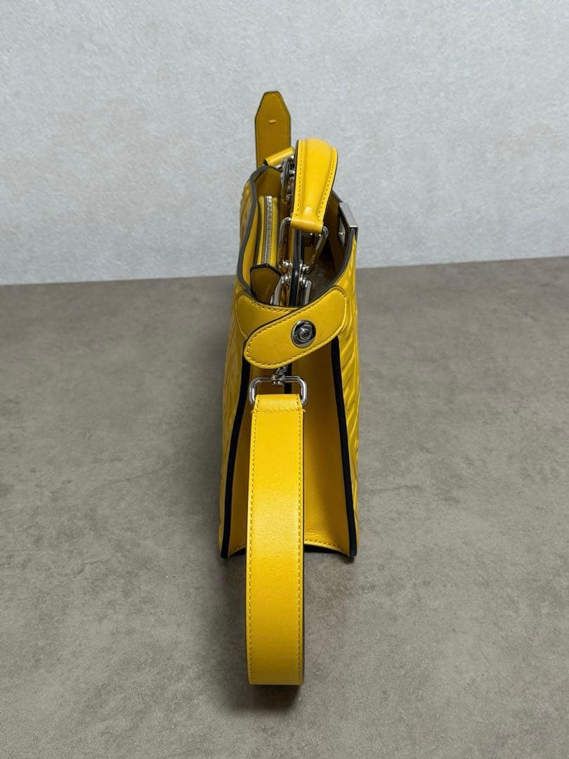 FENDI Peekaboo Mini Yellow Handbag #QY69QV