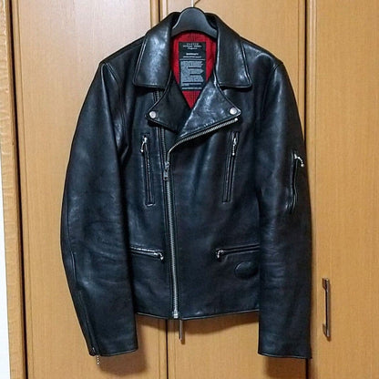 UNUSED Double Rider Jacket Sheepskin 3 #QYCV8C