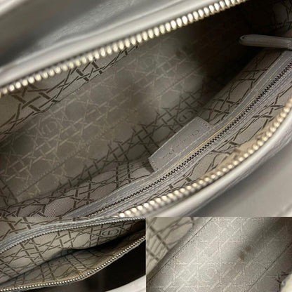 Christian Dior Lady Dior Large Light Gray W32×H24×D12cm Lambskin Leather #QY99N3