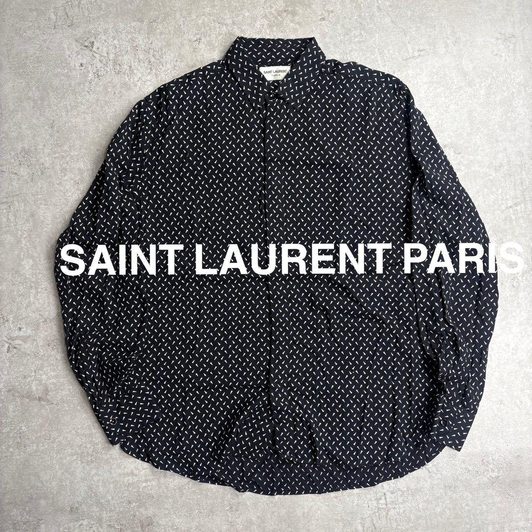 Saint Laurent Paris all-over print rayon shirt, size 39, made in Italy, #QY4IBF