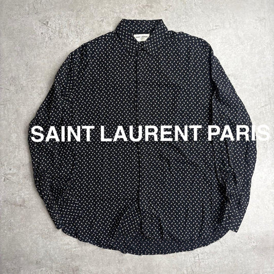Saint Laurent Paris all-over print rayon shirt, size 39, made in Italy, #QY4IBF