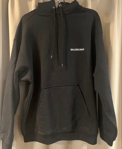 BALENCIAGA classic black hoodie, size M, dry cleaned #QYFV2C