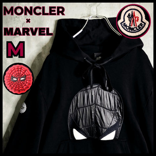 Moncler Marvel Black Spider-Man Hoodie, Size M #QYF0VP