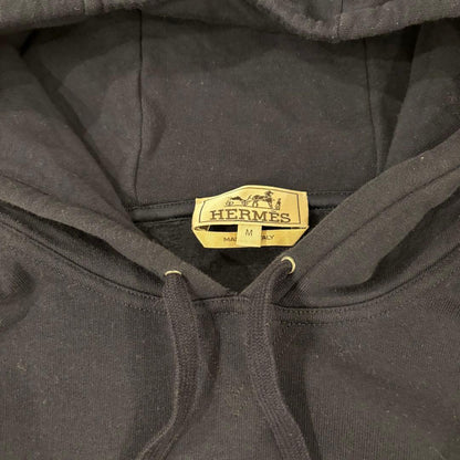 HERMES HERMES Horse Leather Patch Pullover in Navy Cotton #QY4AIJ