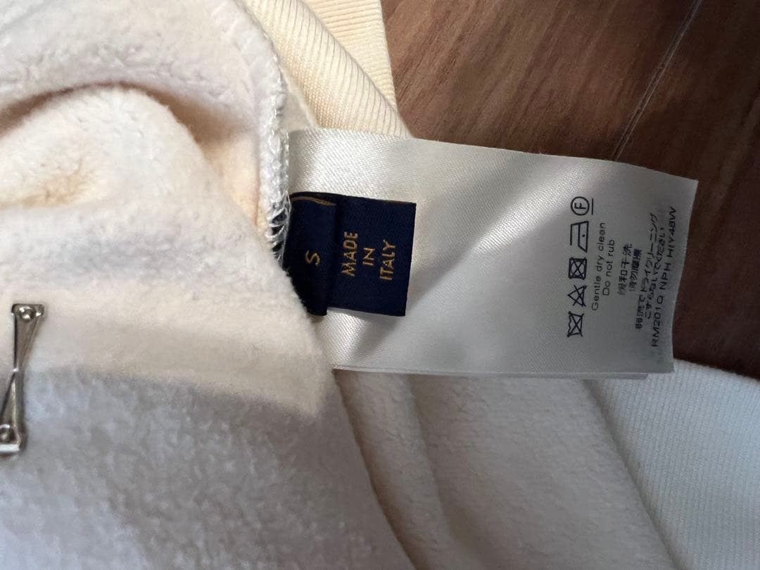 LOUIS VUITTON Inside-Out Pullover Hoodie, Size S, White #QYAQJR
