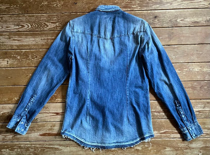 Dolce & Gabbana embroidered denim shirt with distressed finish #QYEKW0