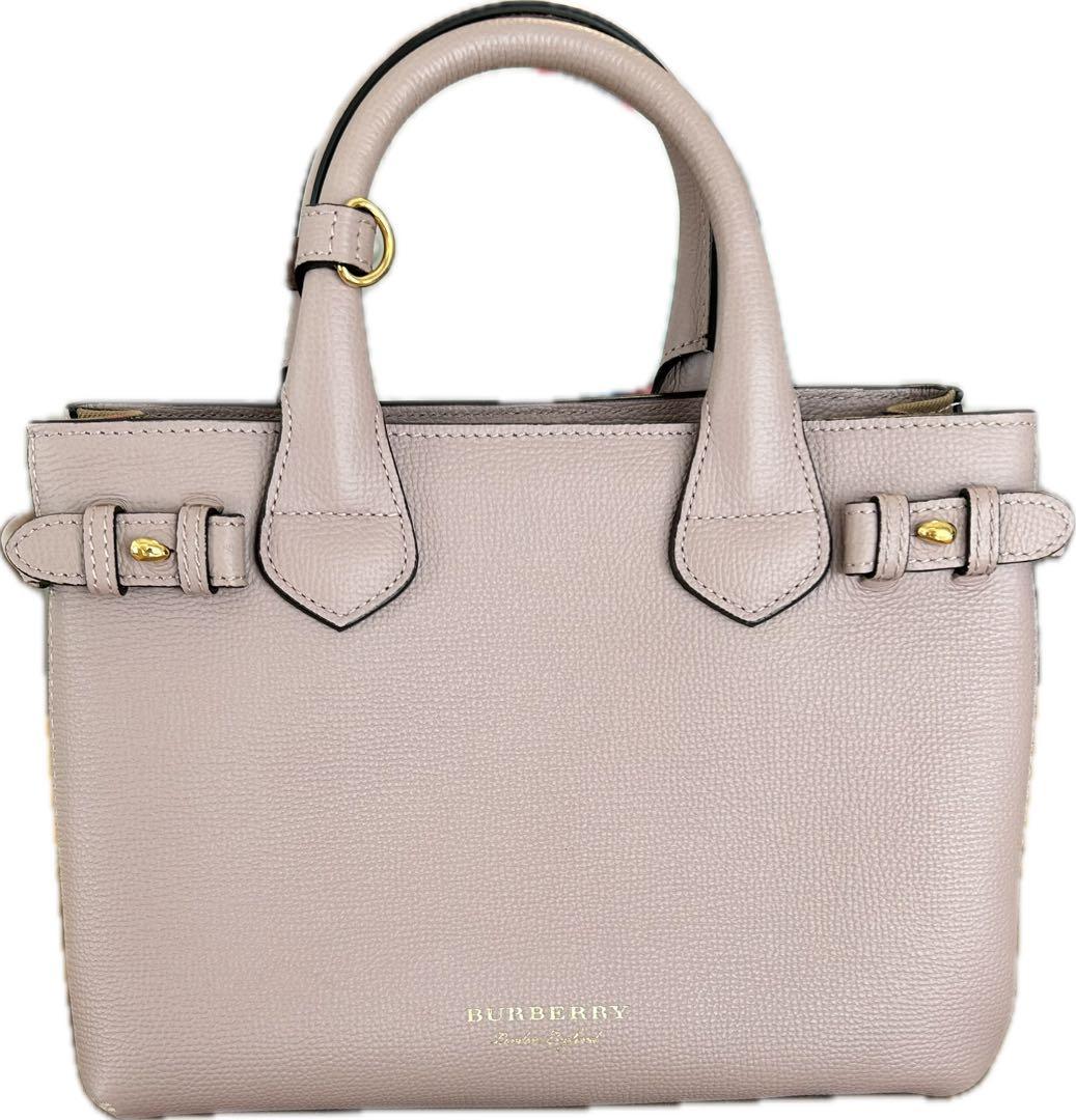 BURBERRY Banner Bag Dusty Pink Removable Strap Handbag #QY9FYK