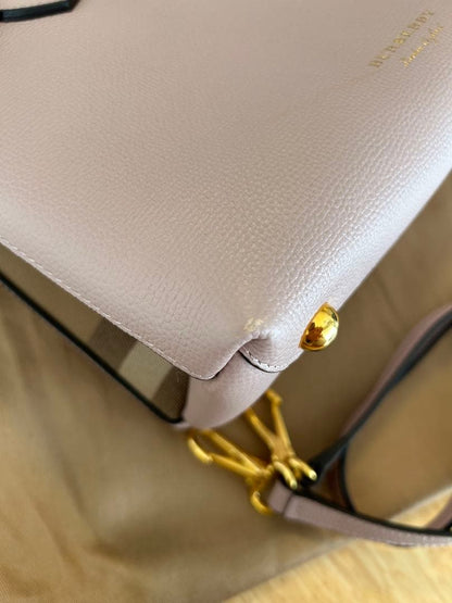 BURBERRY Banner Bag Dusty Pink Removable Strap Handbag #QY9FYK