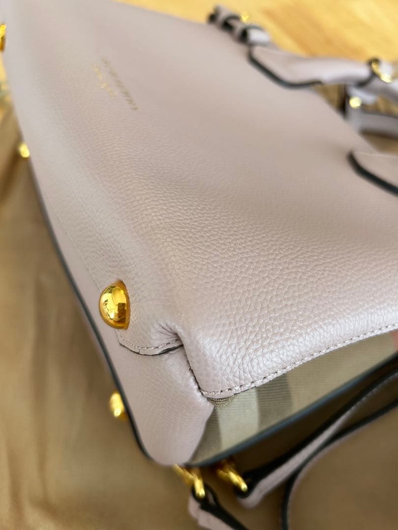 BURBERRY Banner Bag Dusty Pink Removable Strap Handbag #QY9FYK