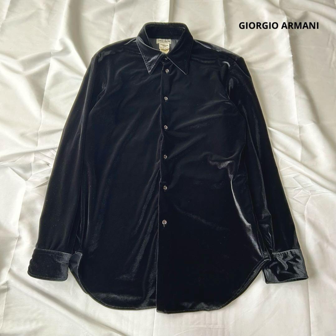 GIORGIO ARMANI Velvet Long Sleeve Shirt M #QY3FLQ