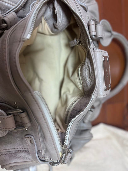 Chloe Paddington handbag, gray/beige, with key. #QY0WHQ