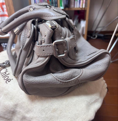 Chloe Paddington handbag, gray/beige, with key. #QY0WHQ