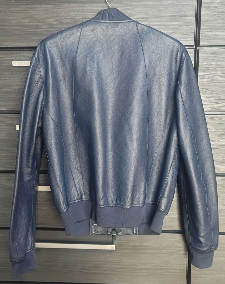 =Giorgio Armani= Leather blouson rider's jacket #PFI87A