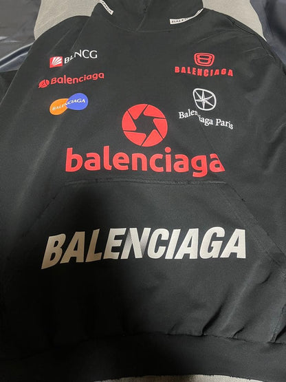 Balenciaga logo print hoodie in black #QYBSQJ