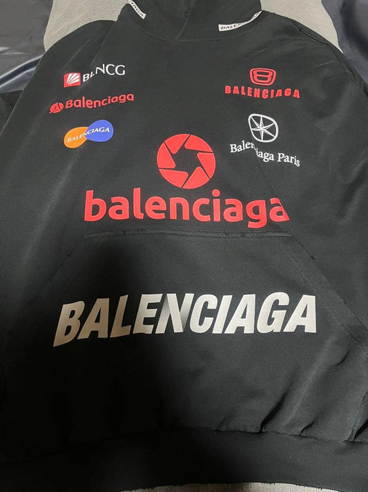 Balenciaga logo print hoodie in black #QYBSQJ