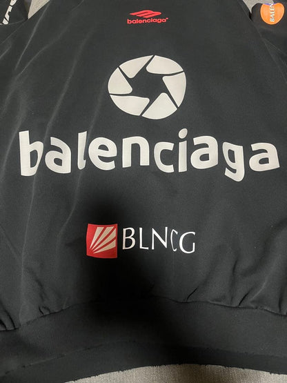 Balenciaga logo print hoodie in black #QYBSQJ
