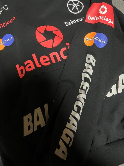 Balenciaga logo print hoodie in black #QYBSQJ