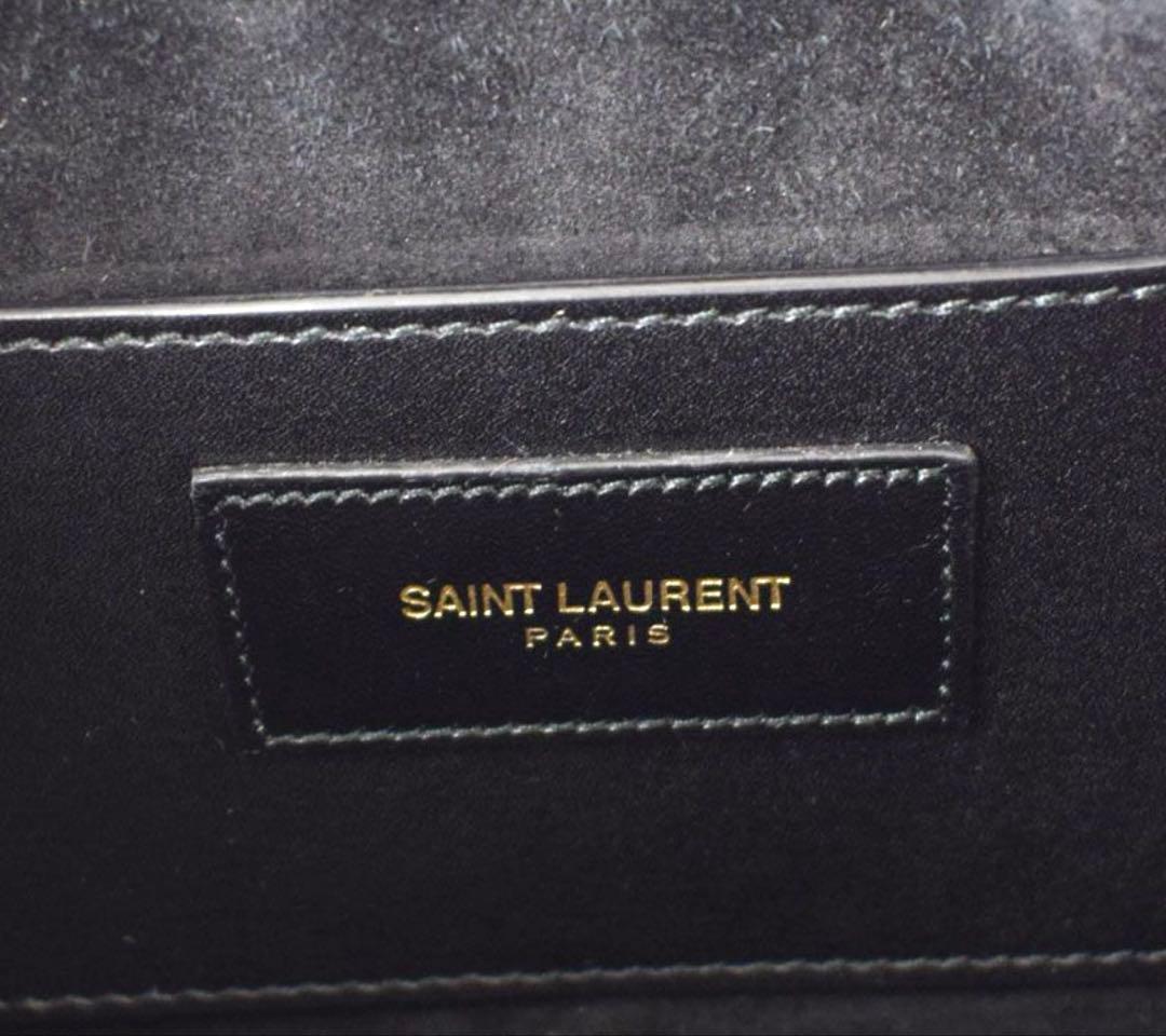 Saint Laurent Paris Black Leather Handbag w/ Shoulder Strap #QYD4EY