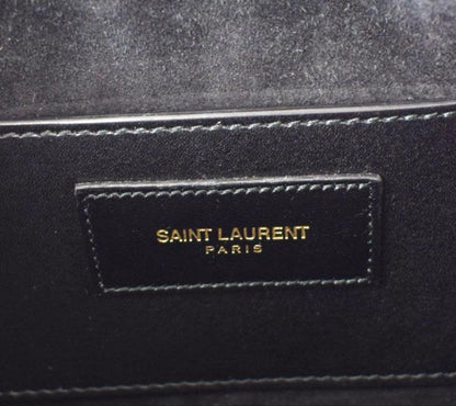 Saint Laurent Paris Black Leather Handbag w/ Shoulder Strap #QYD4EY