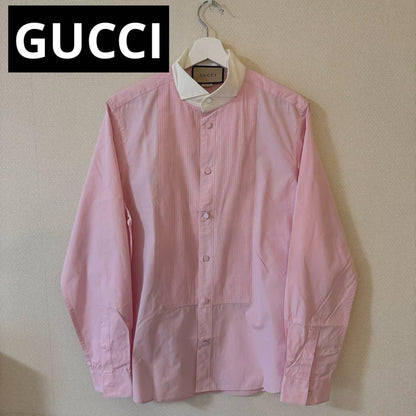 GUCCI Pink Stand Collar Long Sleeve Shirt #PGJXYM