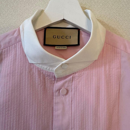 GUCCI Pink Stand Collar Long Sleeve Shirt #PGJXYM