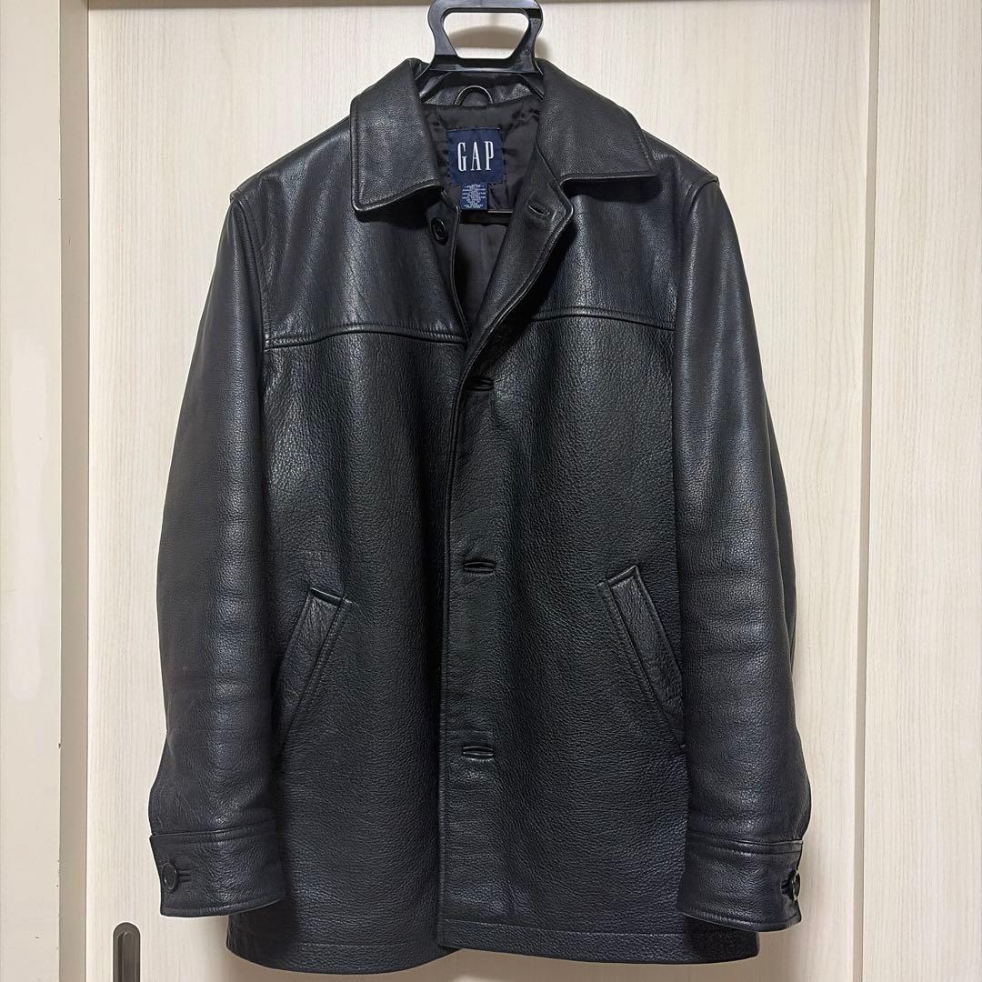 Old Gap leather XS car coat worn by Kunichi Nomura #QY4Q2C