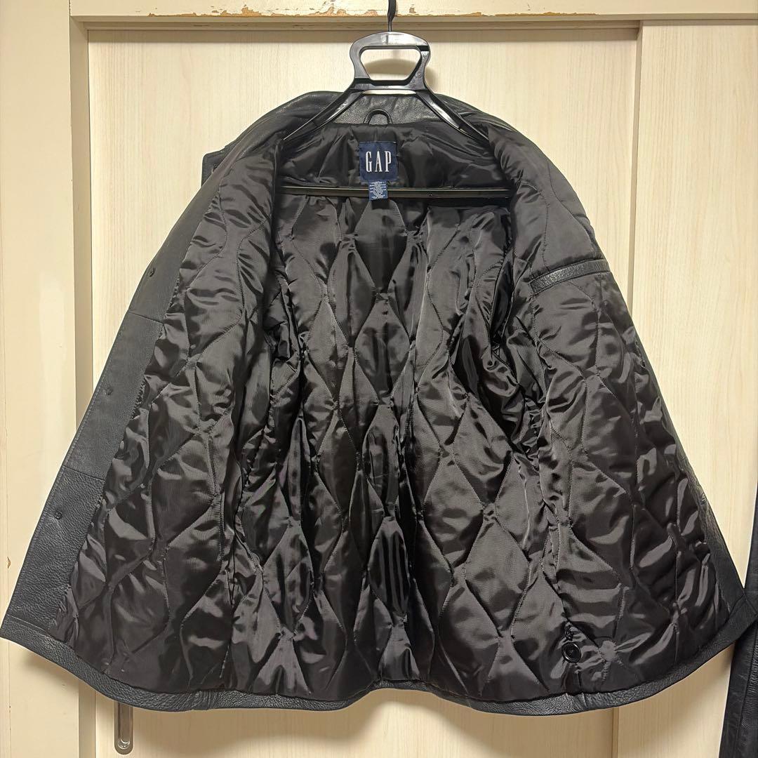 Old Gap leather XS car coat worn by Kunichi Nomura #QY4Q2C