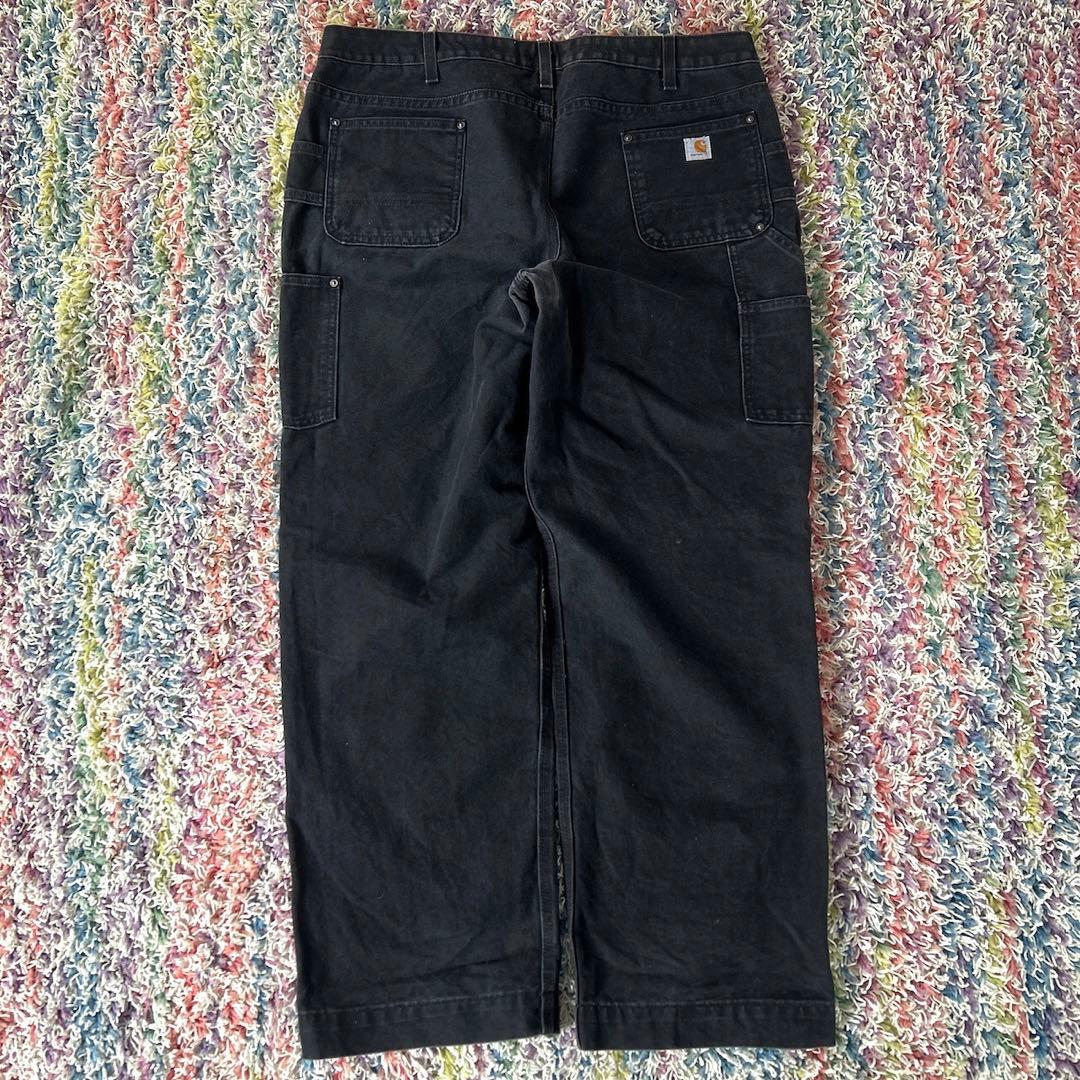 Carhartt Double Knee Work Pants, Duck Fabric, Black, XL #QYCOQU