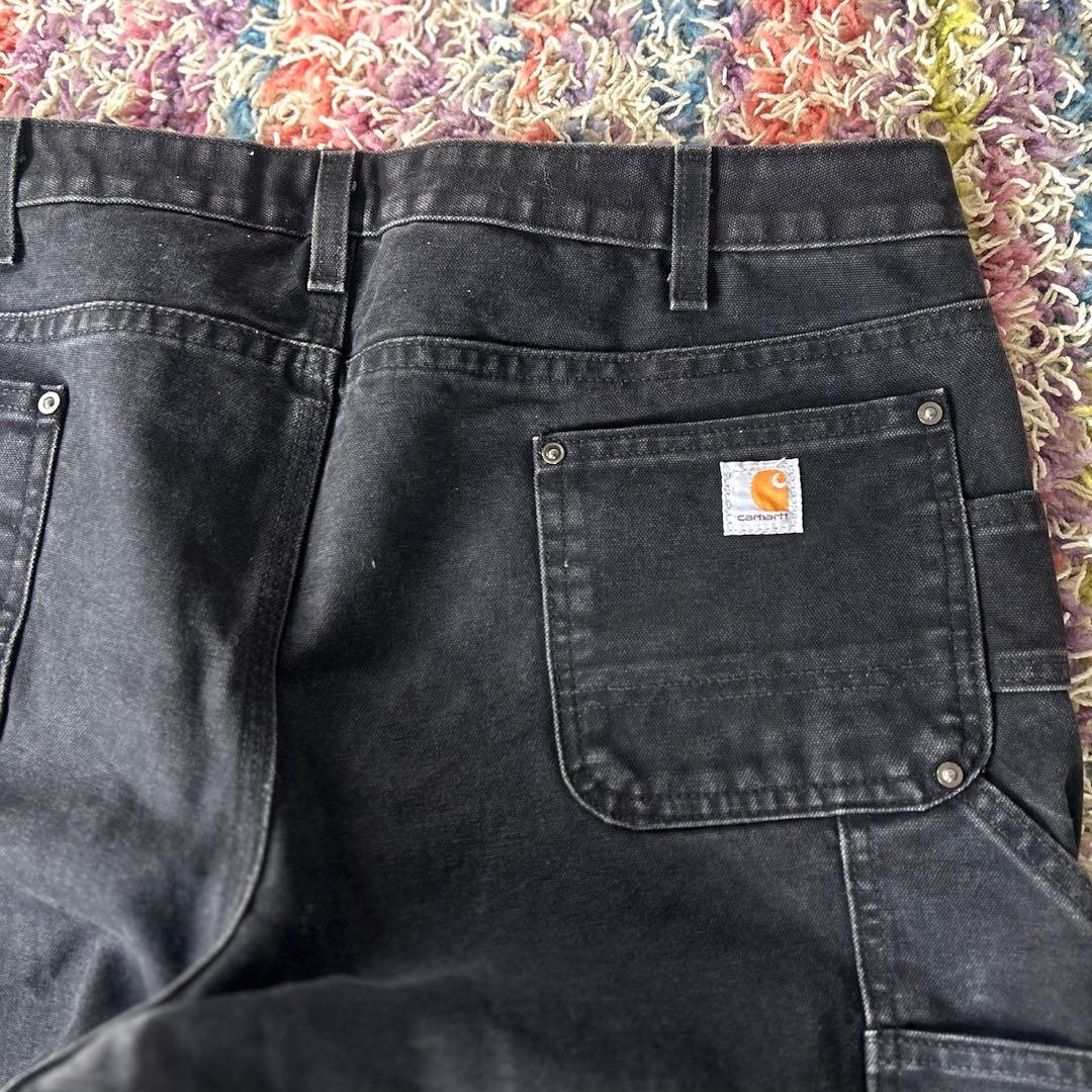 Carhartt Double Knee Work Pants, Duck Fabric, Black, XL #QYCOQU