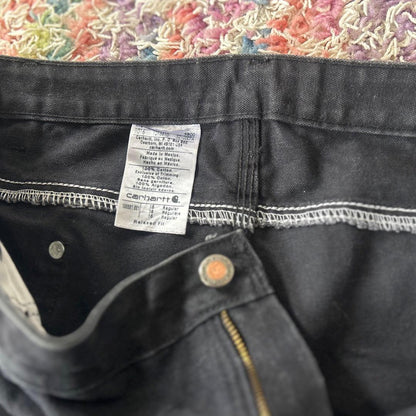 Carhartt Double Knee Work Pants, Duck Fabric, Black, XL #QYCOQU