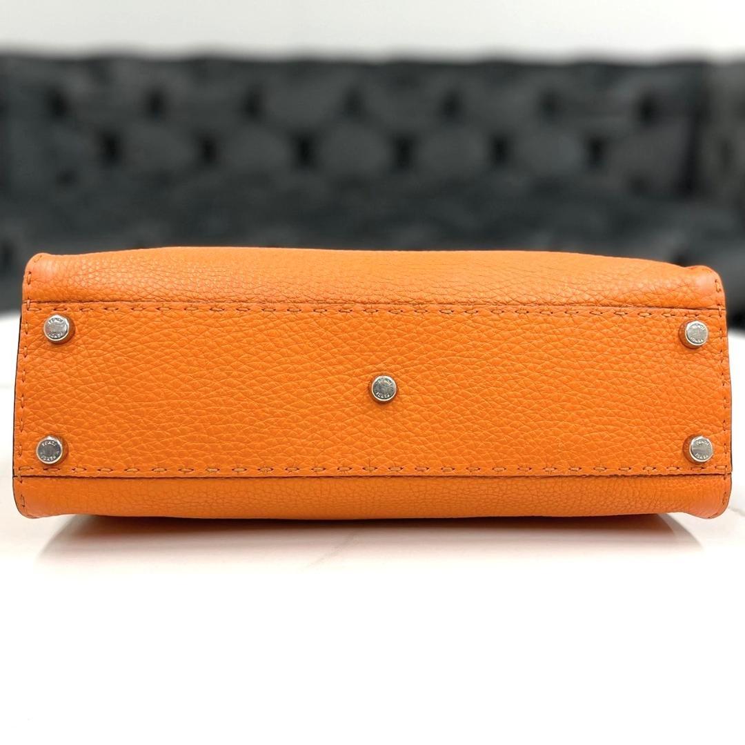 FENDI Peekaboo Regular Selleria 2way Bag Orange 8BN290 #QYAXJT