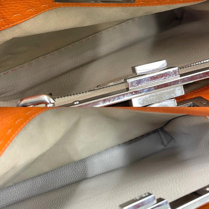FENDI Peekaboo Regular Selleria 2way Bag Orange 8BN290 #QYAXJT