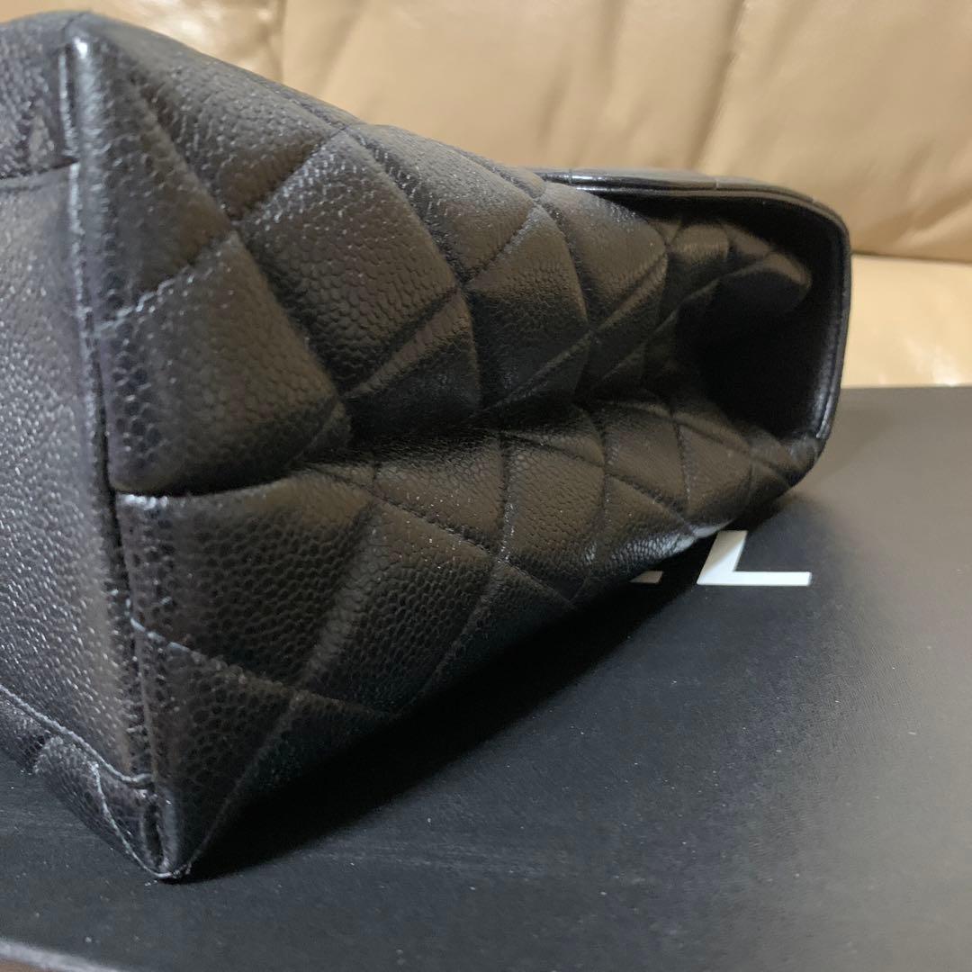 CHANEL Vintage Matelasse Caviar Skin Handbag Black 27x25cm Authentic #QY319K
