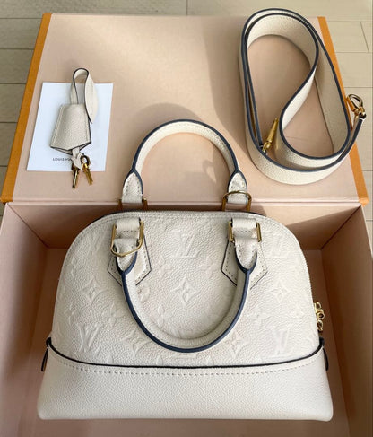 LOUIS VUITTON Neo Alma BB Monogram Empreinte White Gold Hw #QYEE77