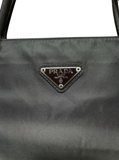 PRADA Triangle Logo Nylon Handbag Brown Two Compartments Zip Pockets W31 #QYDBPV