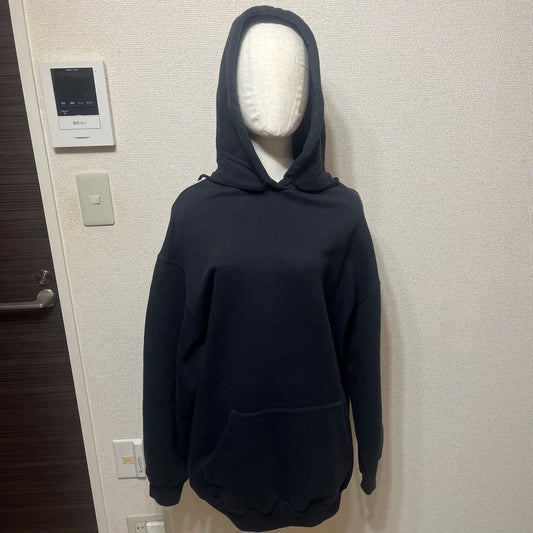 BALENCIAGA Hoodie with Tonal Logo on Back, Black, Size S #QY4ANZ