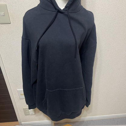 BALENCIAGA Hoodie with Tonal Logo on Back, Black, Size S #QY4ANZ