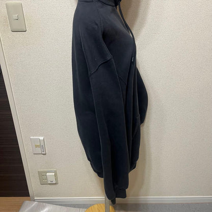 BALENCIAGA Hoodie with Tonal Logo on Back, Black, Size S #QY4ANZ