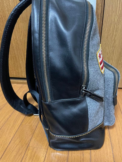 COACH Men's Leather Backpack with Patch, Black #QYBSZM